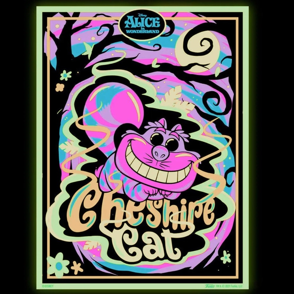 Funko Cheshire (black light) poster Alice in Wonderland w/ original tube